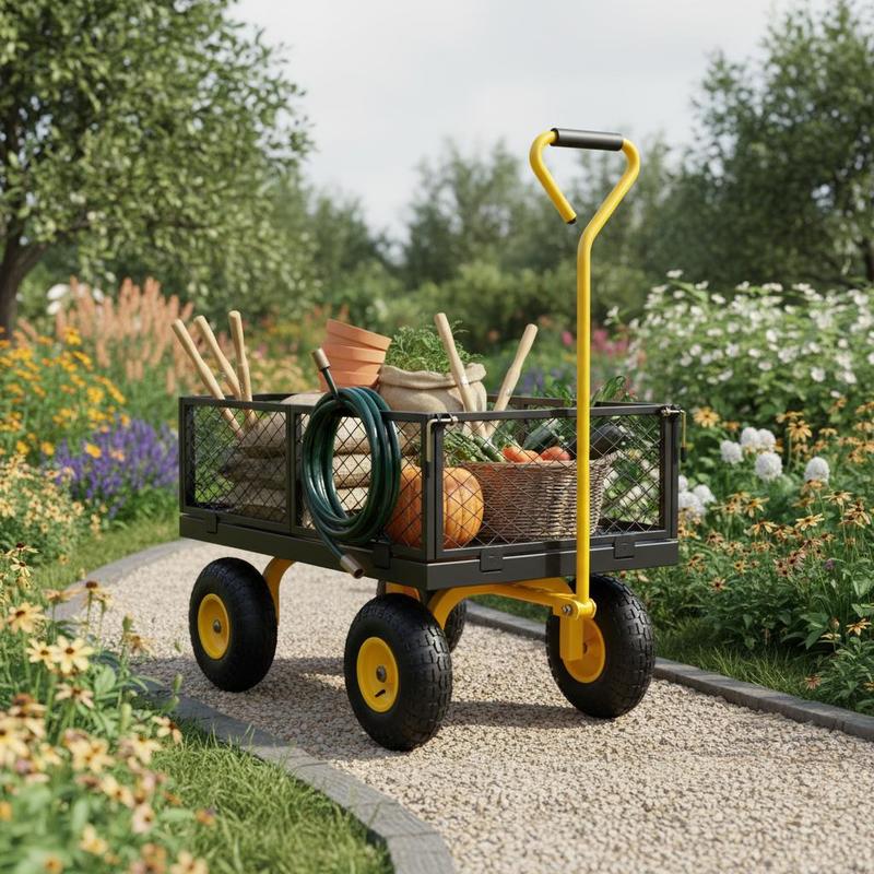 Heavy Equipment Transporter - Steel Garden Cart 900 Lbs For