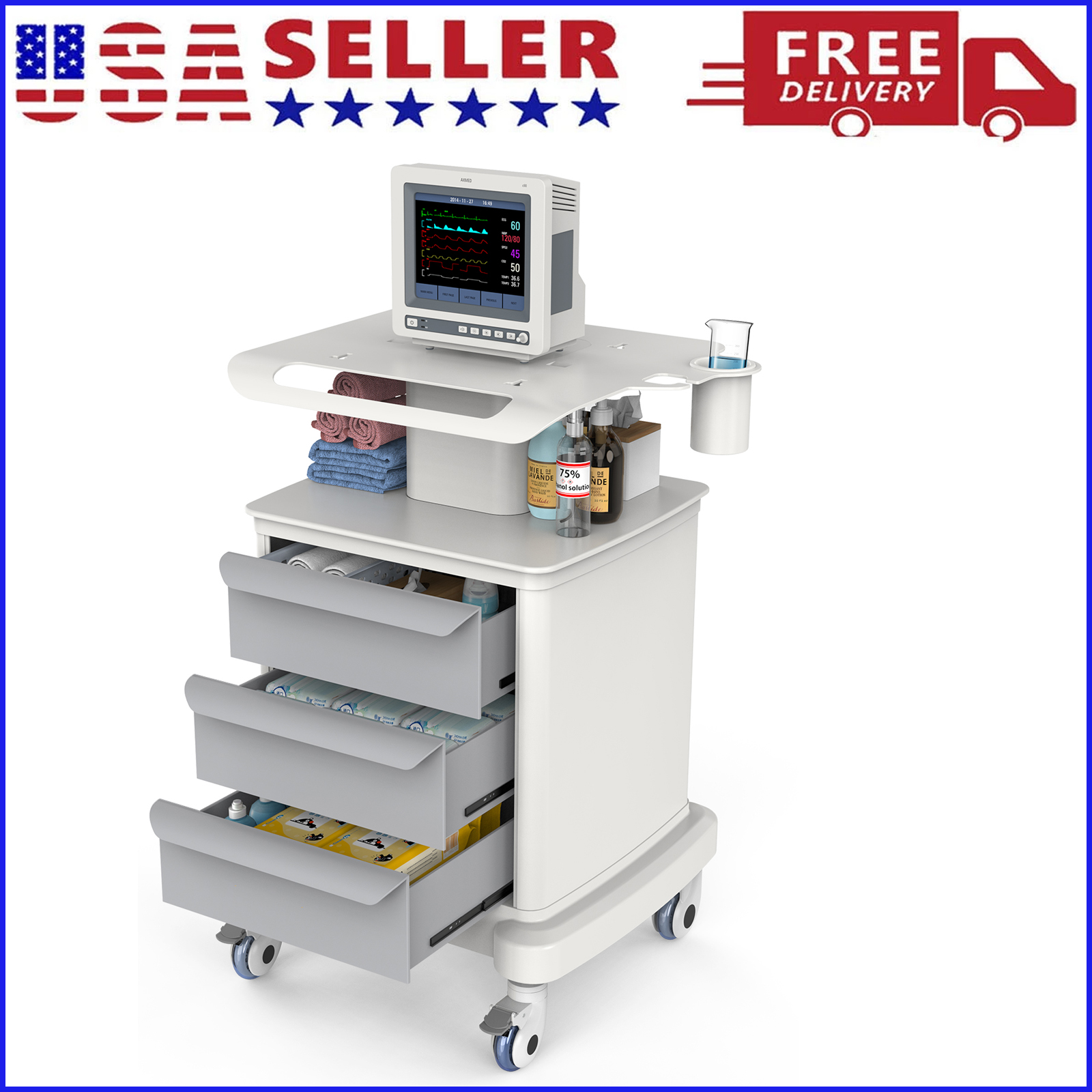 Heavy Equipment Transporter - Medical Mobile Trolley Cart Rolling Utility