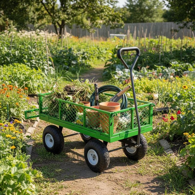 Steel Garden Cart 680 Lbs For  - Heavy Equipment Transporter บทวิจารณ์และราคา