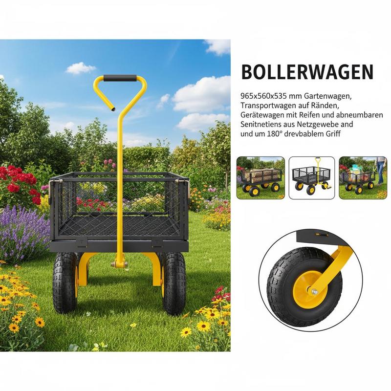 Steel Garden Cart 900 Lbs For  - Heavy Equipment Transporter บทวิจารณ์และราคา