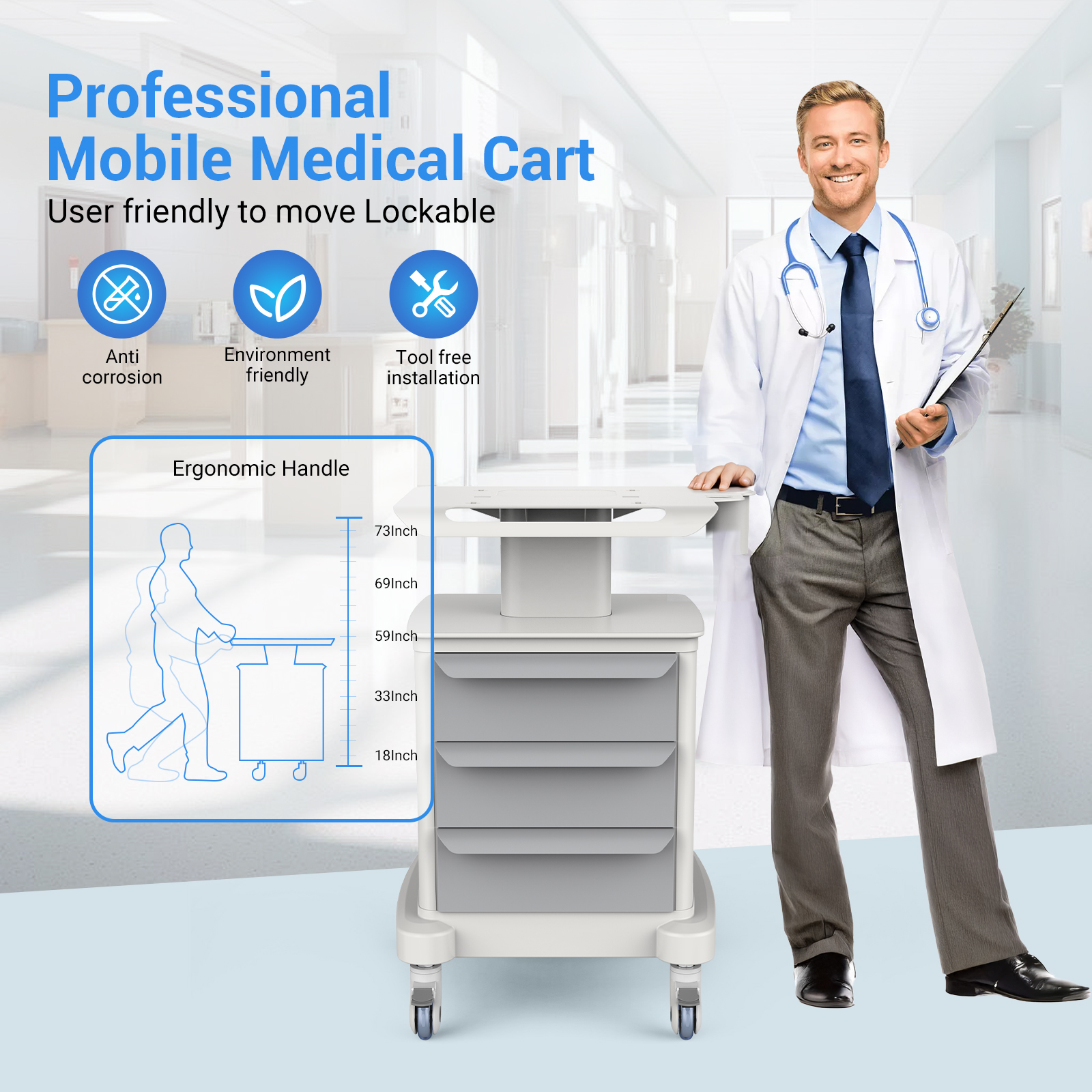 Medical Mobile Trolley Cart Ro - Heavy Equipment Transporter บทวิจารณ์และราคา