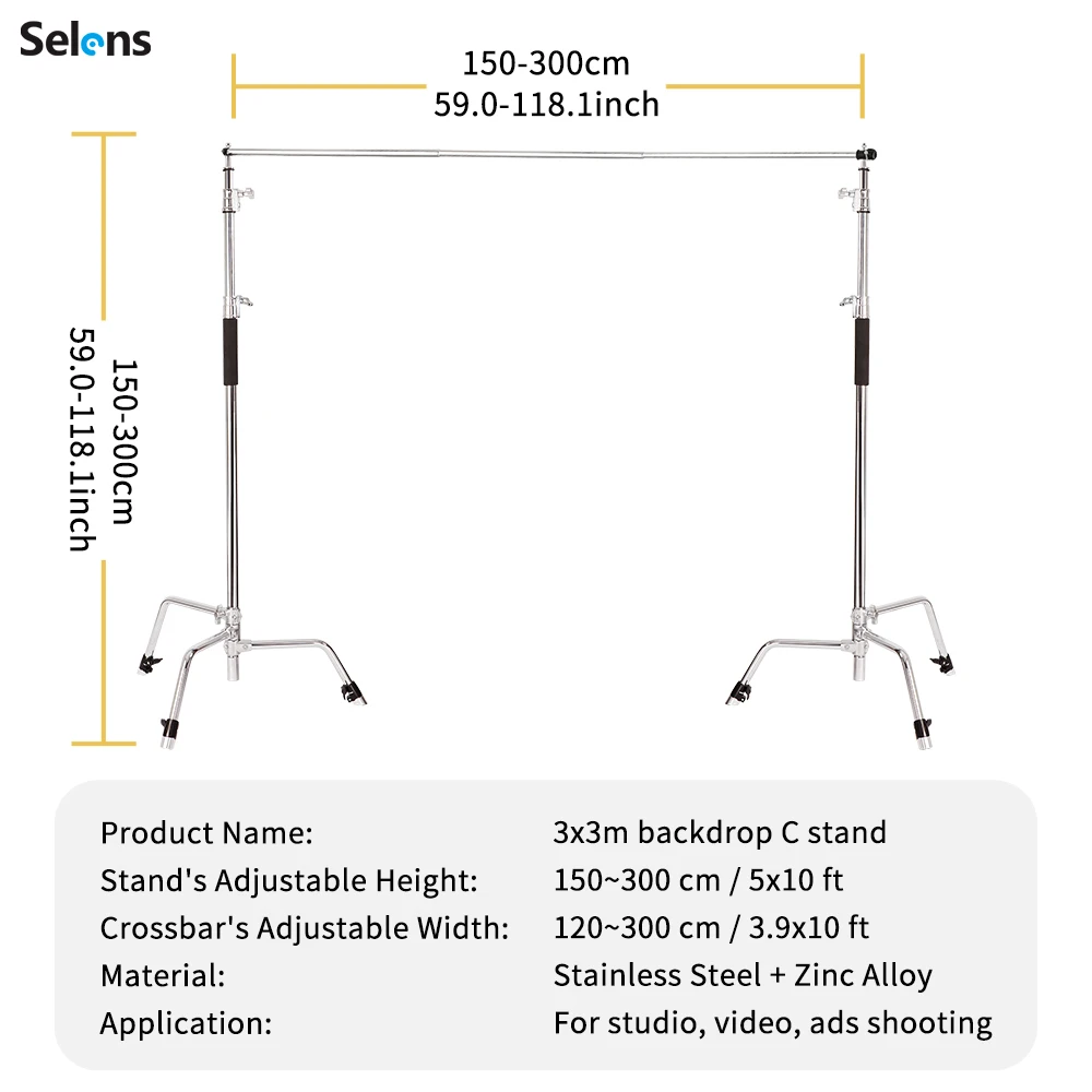 Selens 3x3M Backdrop Stand Kit - Heavy Equipment Background บทวิจารณ์และราคา
