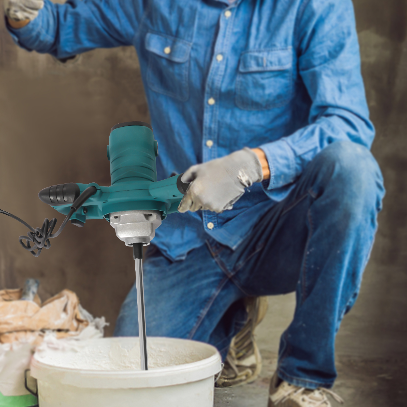 2100W Handheld Concrete Cement - Concrete Mixer Machine บทวิจารณ์และราคา